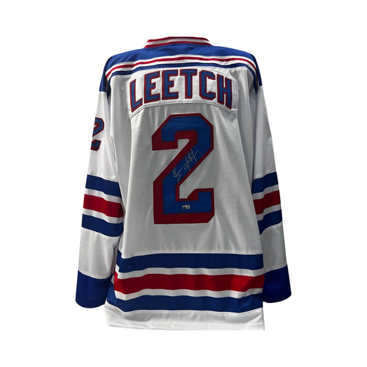 Brian Leetch Autographed New York Rangers White Jersey Steiner CX