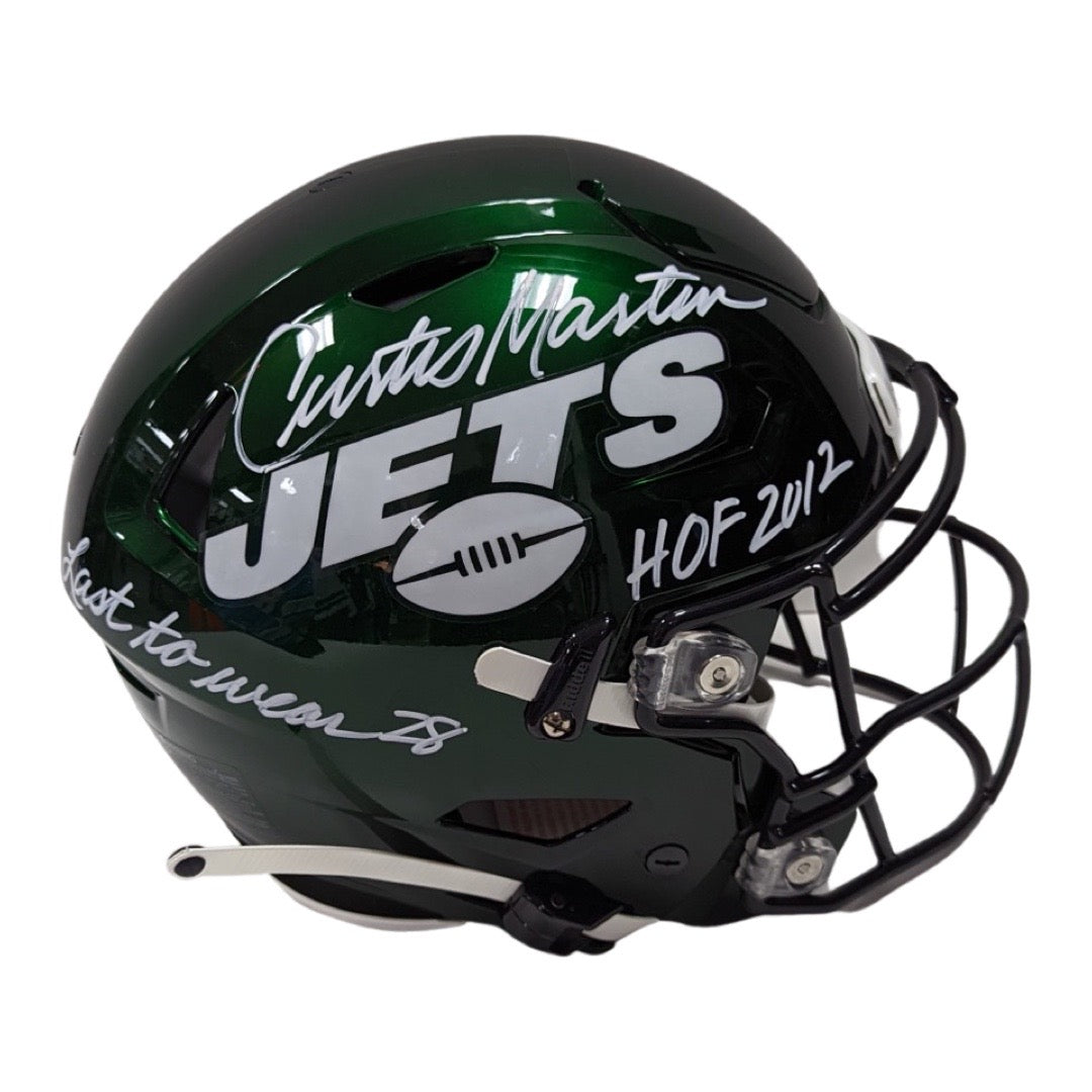 Curtis Martin Autographed New York Jets Speed Flex Helmet “HOF 2012, Last to Wear 28” Inscriptions PSA