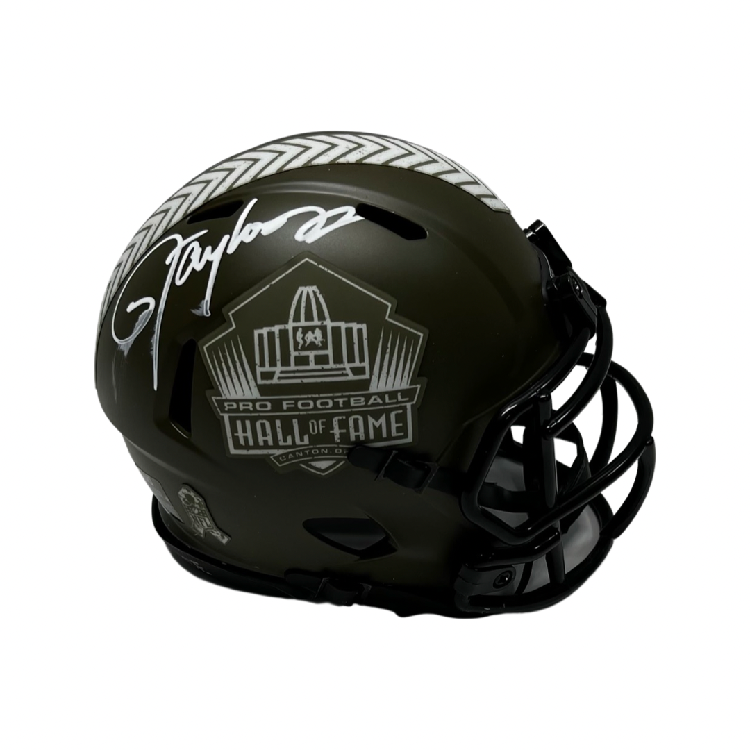 Lawrence Taylor Autographed New York Giants Hall Of Fame Salute To Service Mini Helmet Beckett