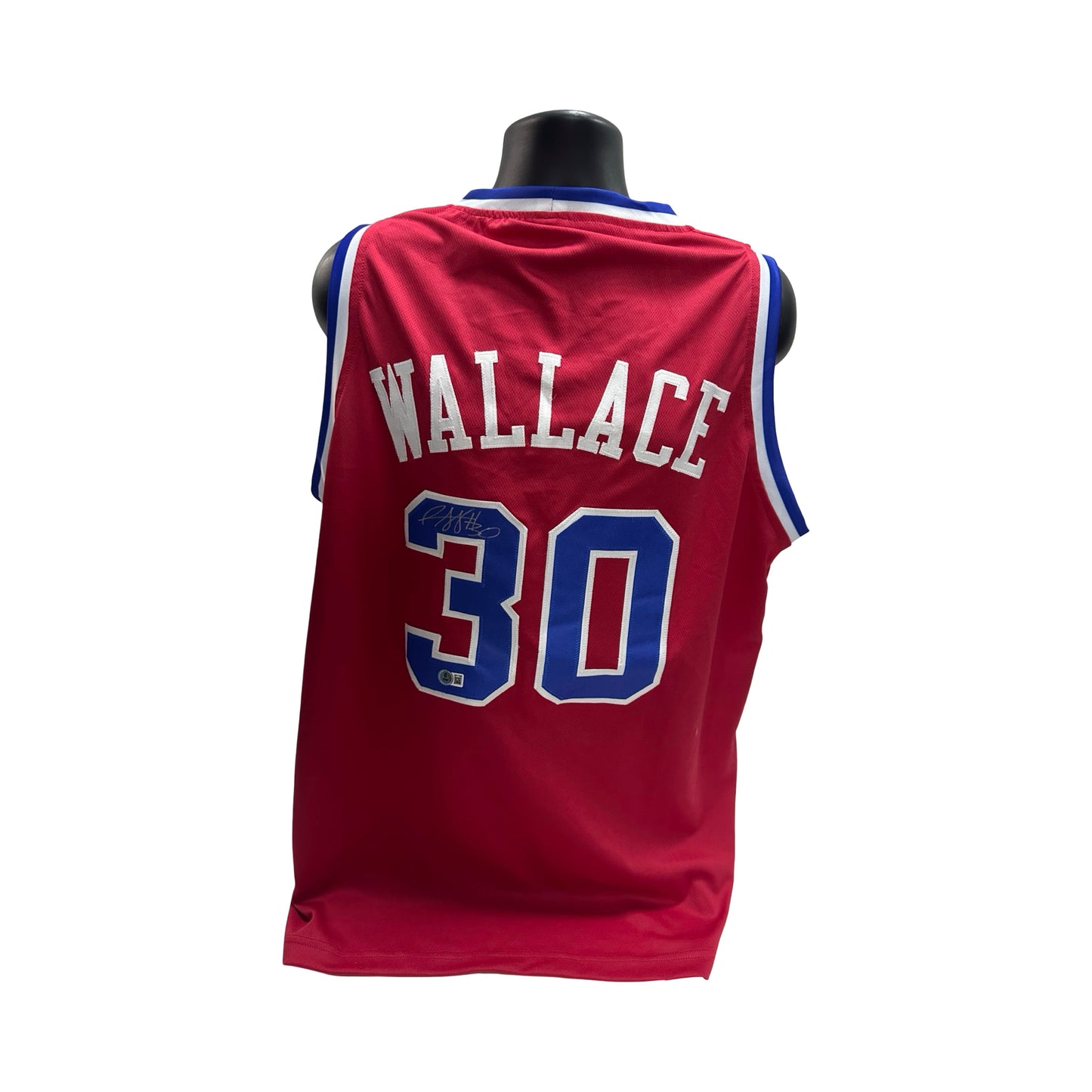 Rasheed Wallace Autographed Washington Bullets Red Jersey Beckett BAS