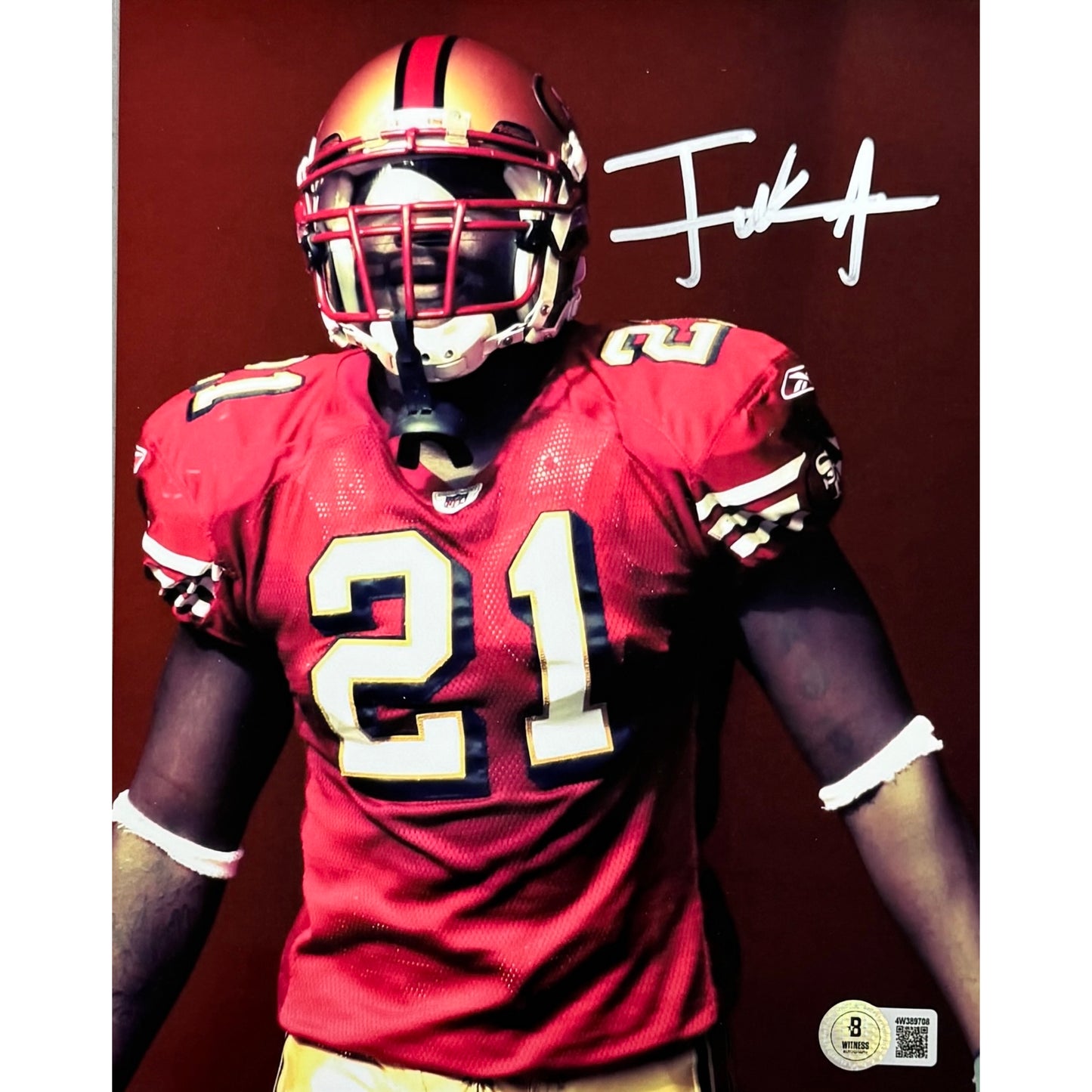 Frank Gore San Fransisco 49ers Autographed Red Jersey Tunnel 8x10 Beckett BAS