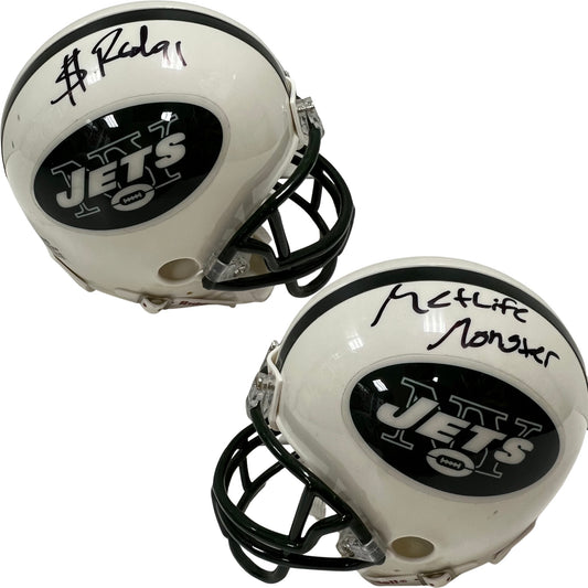 Sheldon Richardson Autographed New York Jets Mini Helmet “MetLife Monster” Inscription BG