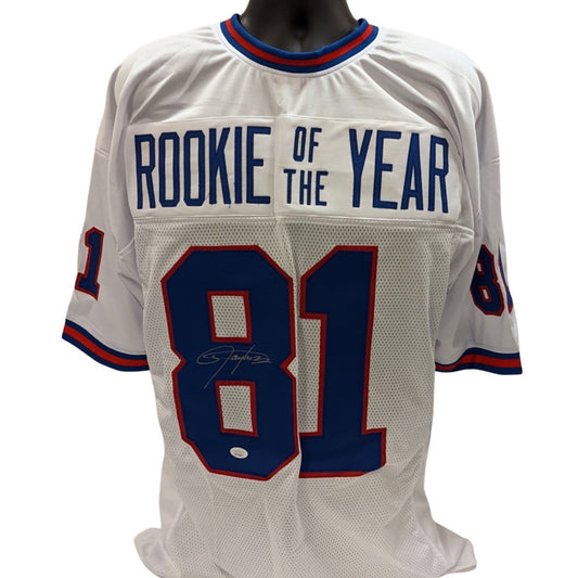 Lawrence Taylor Autographed New York Giants White Rookie of the Year Jersey JSA