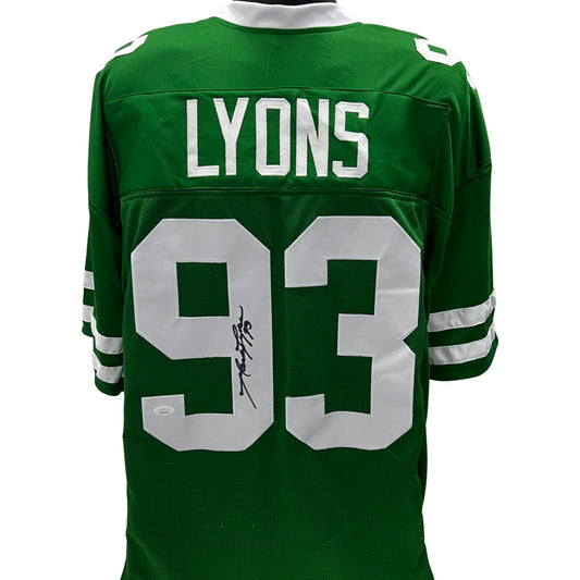 Marty Lyons Autographed New York Jets Green Jersey JSA