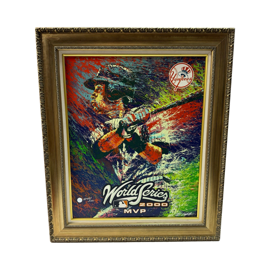 Derek Jeter New York Yankees Framed 2000 World Series 19x24 William Lopa Original Artwork AP 45/102