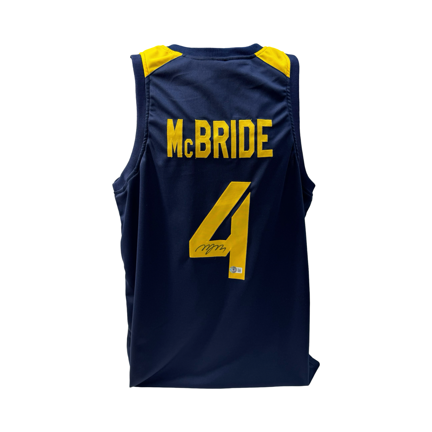 Miles Deuce McBride Autographed West Virginia Mountaineers Navy Jersey Beckett