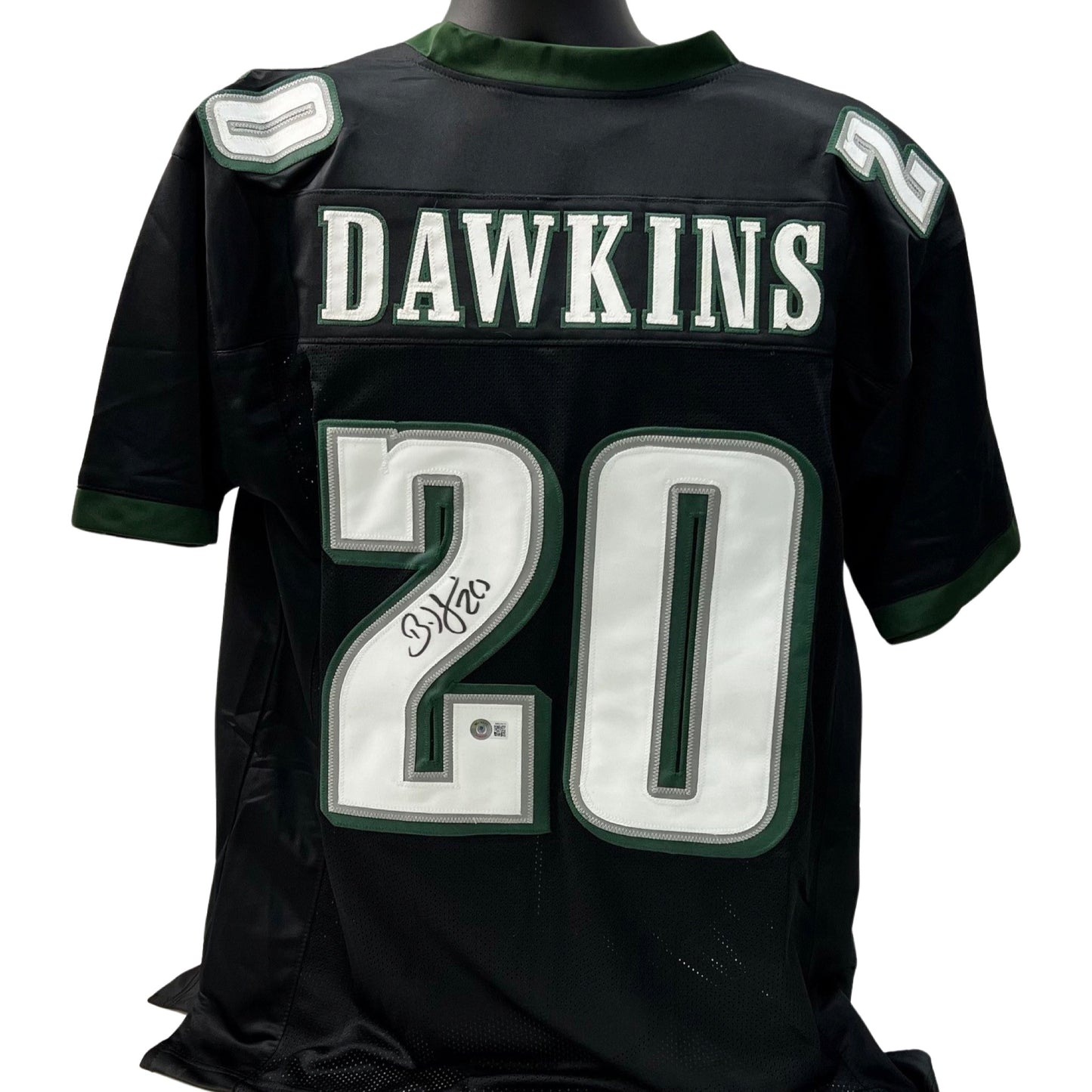 Brian Dawkins Autographed Philadelphia Eagles Black Jersey Beckett