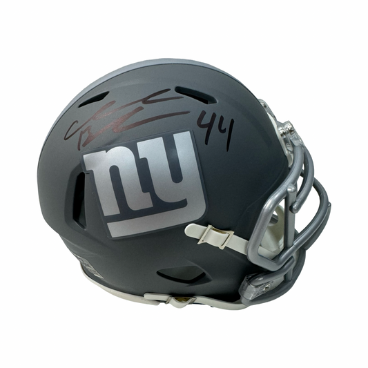 Ahmad Bradshaw Autographed New York Giants Slate Mini Helmet Beckett