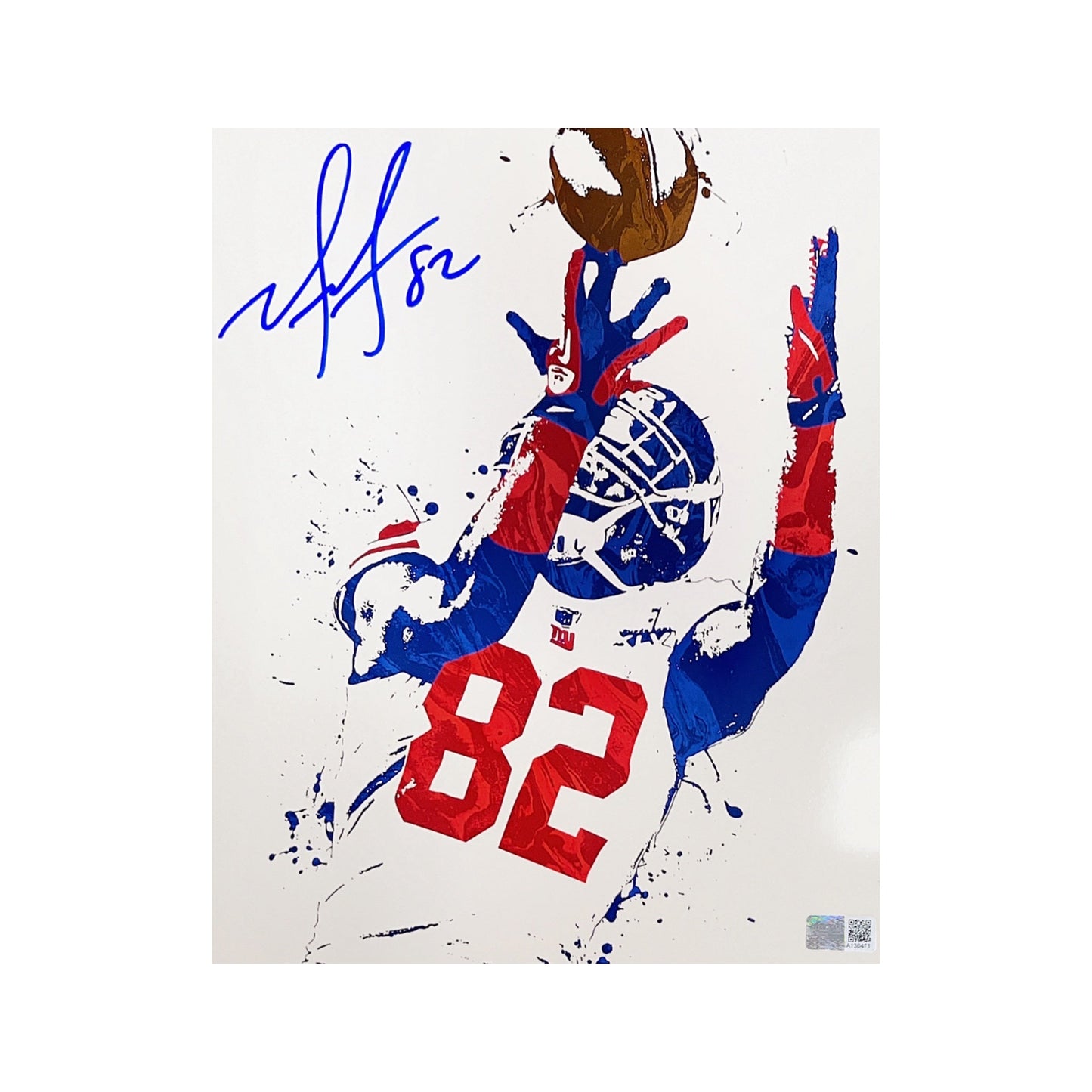 Mario Manningham Autographed New York Giants Super Bowl Catch Edit 8x10 Steiner CX