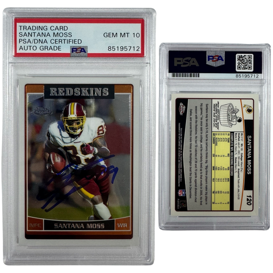 2006 Santana Moss Autographed Topps Chrome #120 PSA Auto GEM MT 10