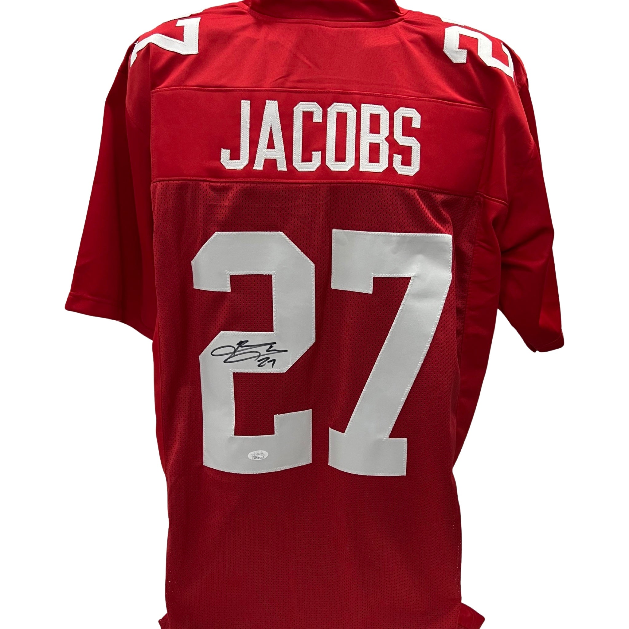 Brandon Jacobs Autographed New York Giants Red Jersey JSA BG Autographs