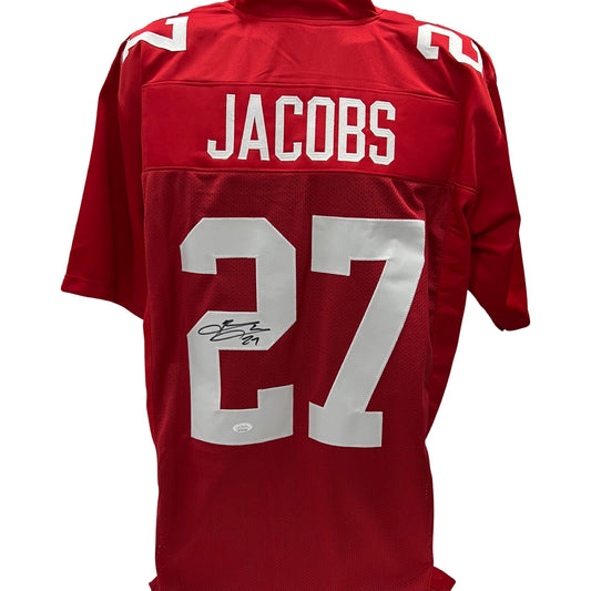 Brandon Jacobs Autographed New York Giants Red Jersey JSA