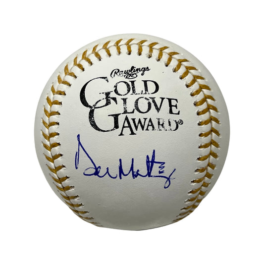 Don Mattingly Autographed New York Yankees Gold Glove Logo Baseball Steiner CX