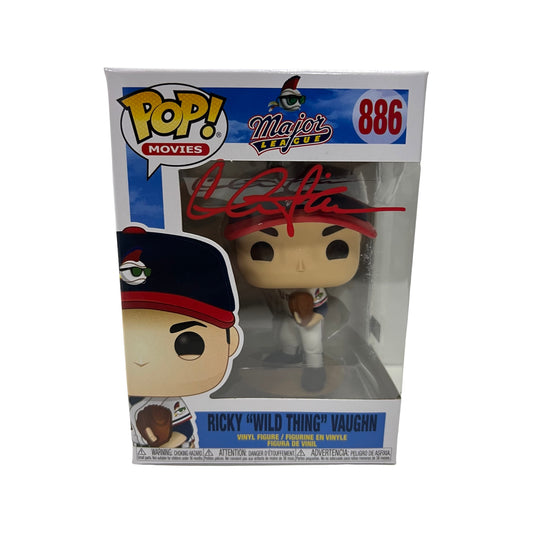 Charlie Sheen Autographed Major League Ricky “Wild Thing” Vaughn Funko Pop Red Ink JSA