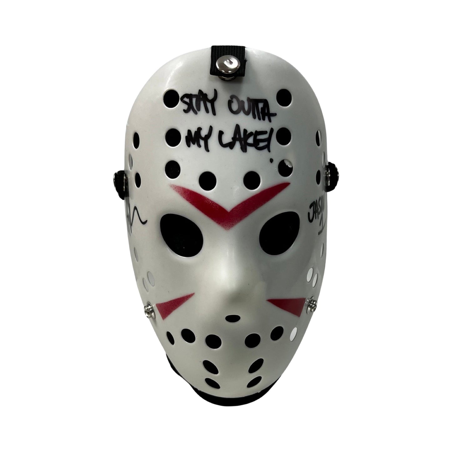 Ari Lehman Autographed Jason Voorhees Friday the 13th White Mask Stay Outta My Lake! Jason 1 Inscriptions Steiner CX
