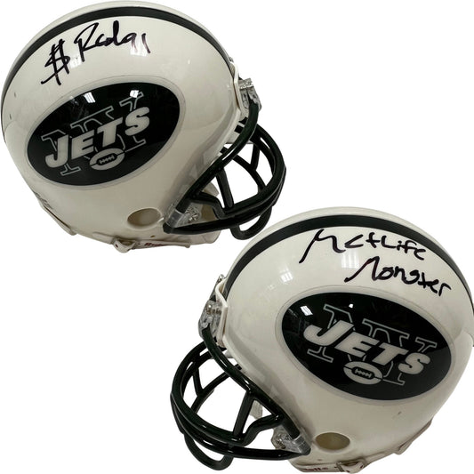 Sheldon Richardson Autographed New York Jets Mini Helmet MetLife Monster Inscription BG