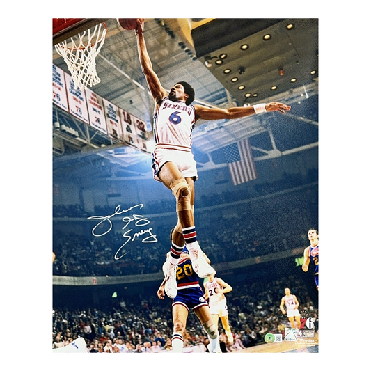 Julius Erving Autographed Philadelphia 76’ers 16x20 Beckett