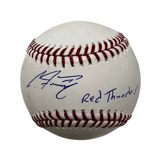 Clint Frazier Autographed OMLB Red Thunder Inscription Steiner CX