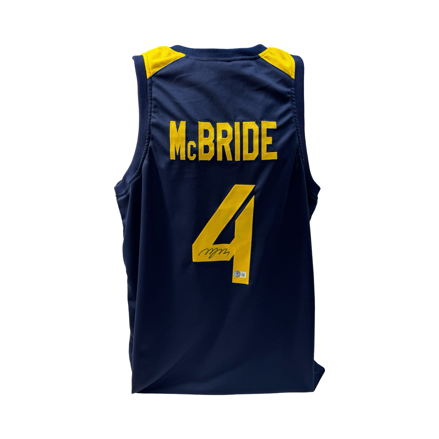 Miles “Deuce” McBride Autographed West Virginia Mountaineers Navy Jersey Beckett