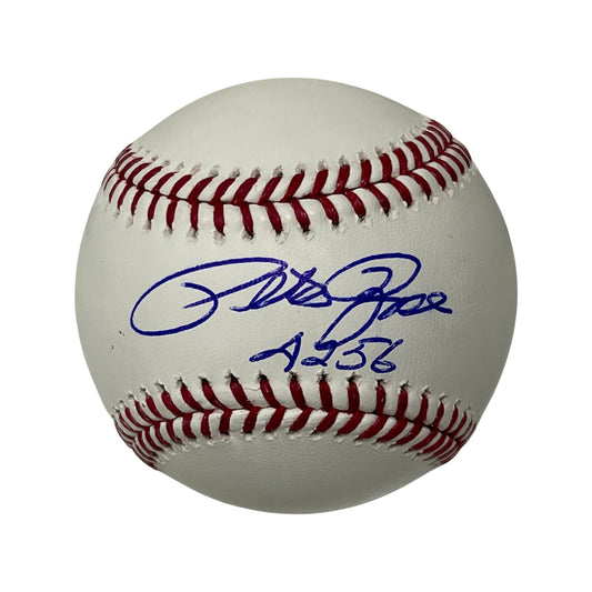 Pete Rose Autographed OMLB “4256” Inscription JSA