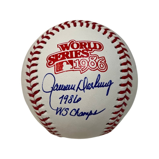 Ron Darling Autographed New York Mets 1986 World Series Logo Baseball “1986 WS Champs” Inscription JSA