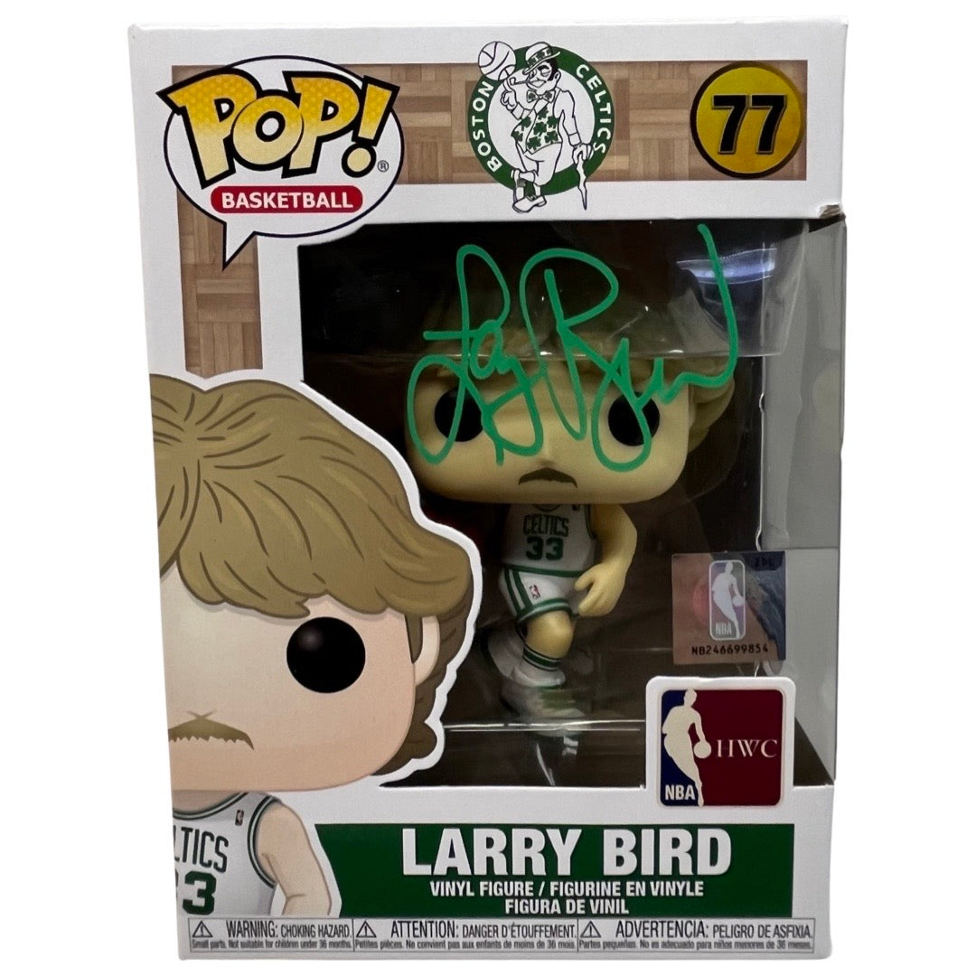 Larry Bird Autographed Boston Celtics Funko Pop Green Ink Steiner CX & Larry Bird COA