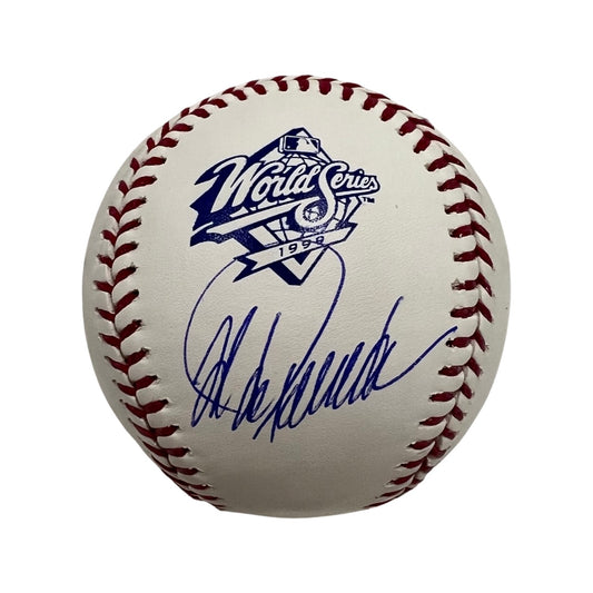 Jorge Posada Autographed New York Yankees 1999 World Series Logo Baseball JSA