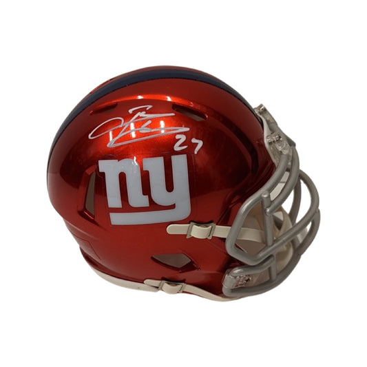 Brandon Jacobs Autographed New York Giants Flash Mini Helmet Steiner CX