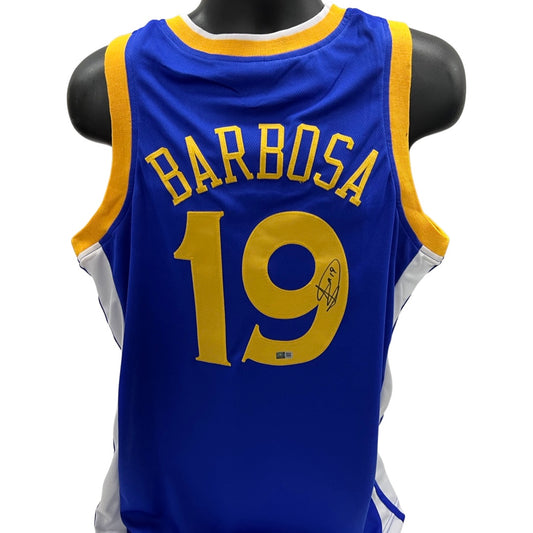 Leandro Barbosa Autographed Golden State Warriors Blue Jersey Steiner CX