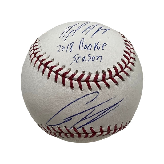 Gleyber Torres & Miguel Andujar Autographed New York Yankees OMLB “2018 Rookie Season” Inscription JSA & Steiner