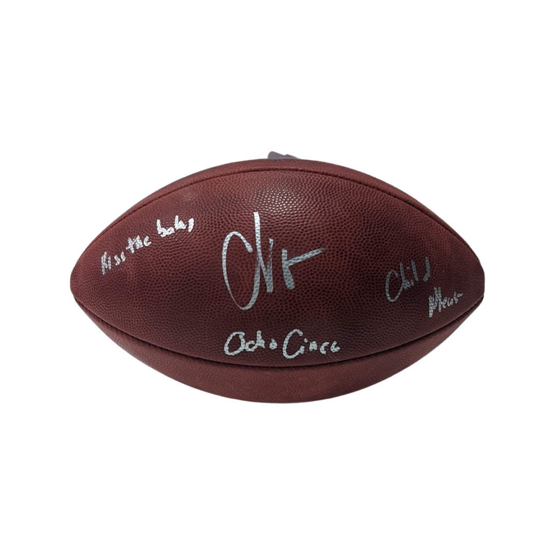 Chad Ochocinco Autographed Cincinnati Bengals NFL Duke Football “Kiss the Baby, Child Please, Ocho Cinco” Inscriptions JSA