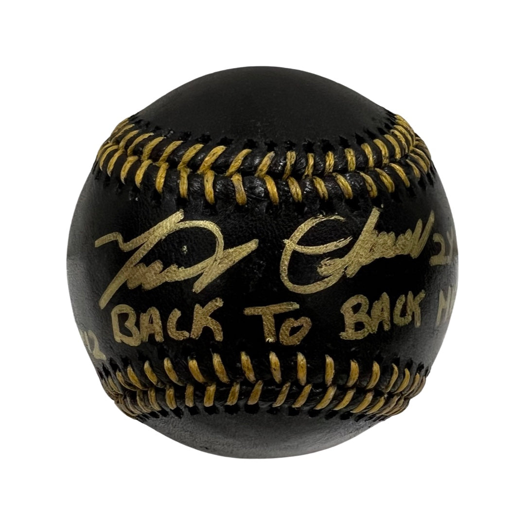 Miguel Cabrera Autographed Detroit Tigers Black Leather OMLB “Back 2 Back MVP 2012, 2013” Inscriptions JSA
