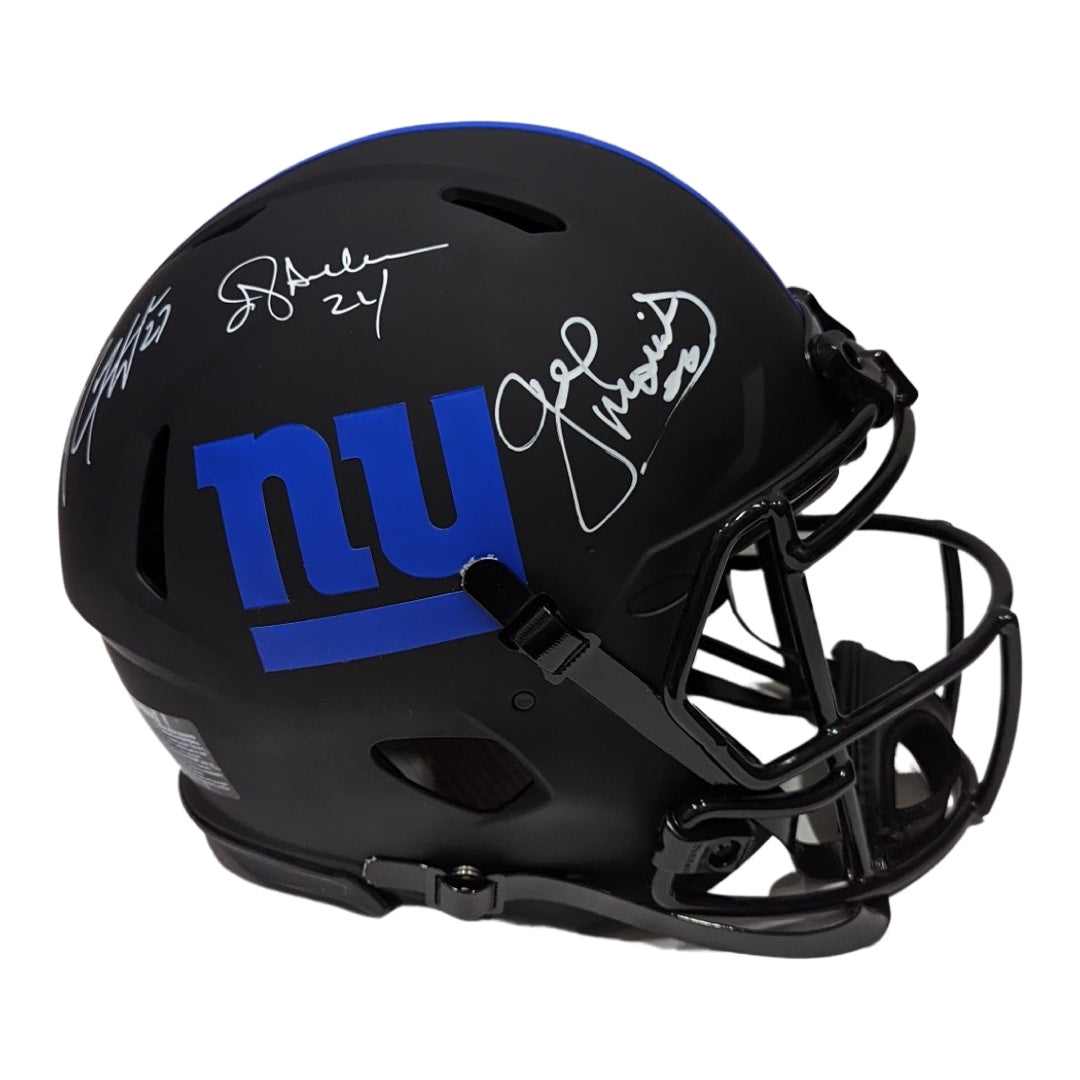 OJ Anderson, Joe Morris & Rodney Hampton Autographed New York Giants Eclipse Authentic Helmet JSA
