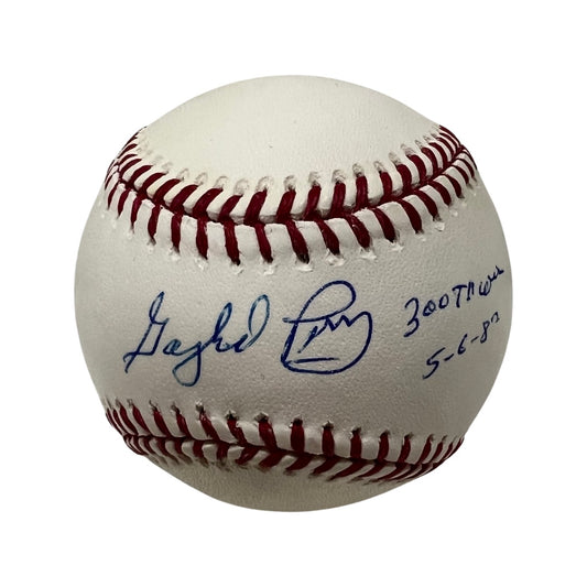 Gaylord Perry Autographed OMLB “200th Win 5-6-82” Inscription PSA