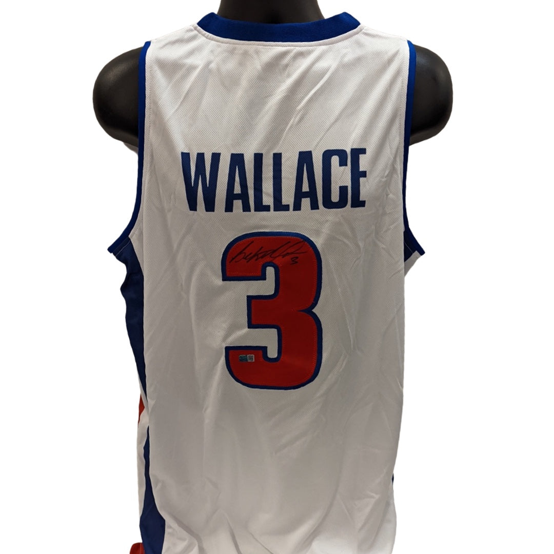 Ben Wallace Autographed Detroit Pistons White Jersey Steiner CX