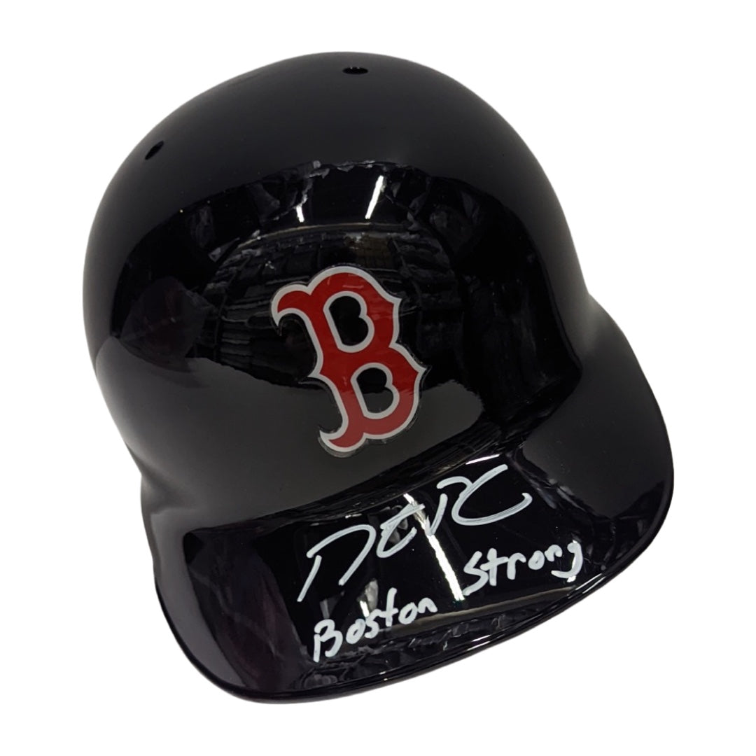 Dustin Pedroia Autographed Boston Red Sox Batting Helmet “Boston Strong” Inscription Steiner CX
