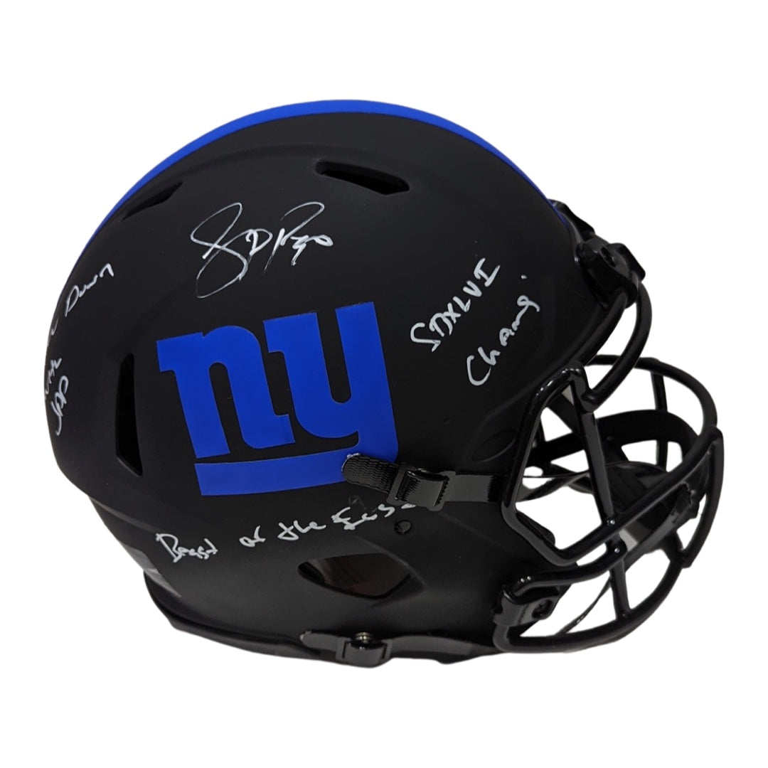 Jason Pierre Paul Autographed New York Giants Eclipse Authentic Helmet “You Down With JPP?, Beast of the East, SB XLVI Champs” Inscriptions Beckett