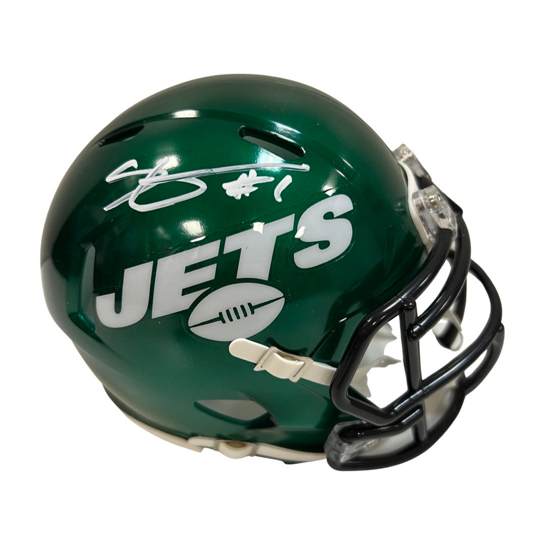 Sauce Gardner Autographed New York Jets Speed Mini Helmet Beckett