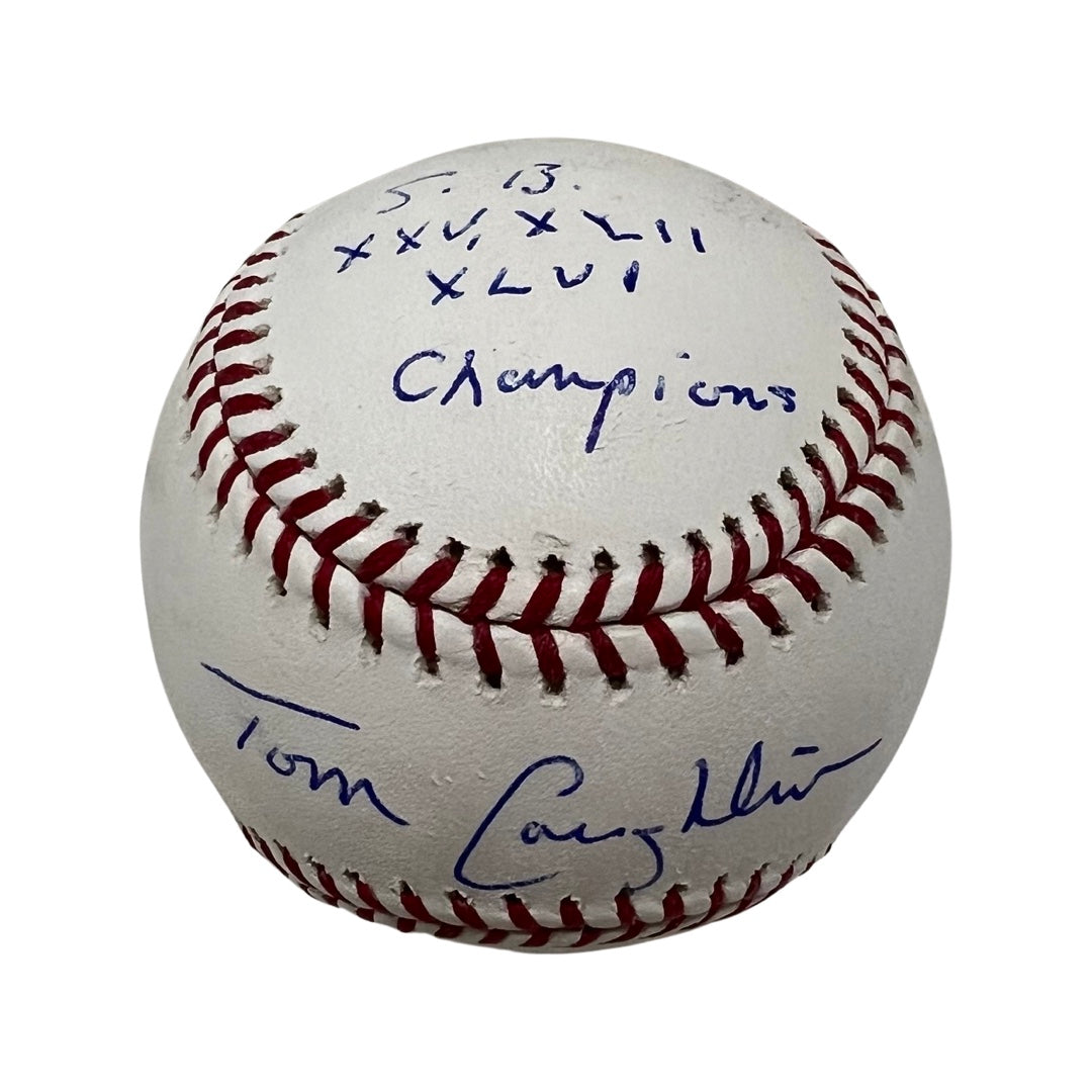 Tom Coughlin Autographed New York Giants OMLB “SB XXV, XLII, XLVI Champions” Inscription Steiner CX