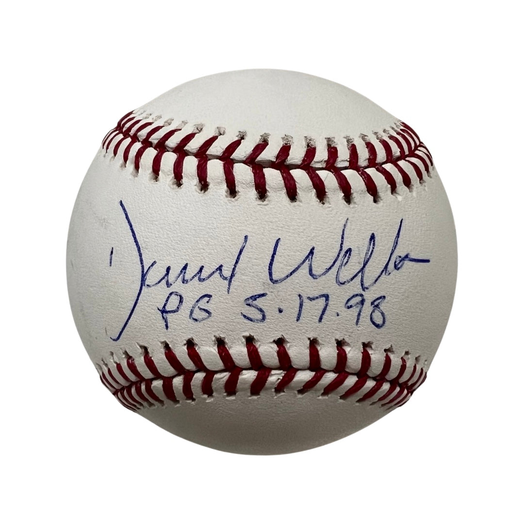 David Wells Autographed New York Yankees OMLB “PG 5.17.98” Inscription JSA