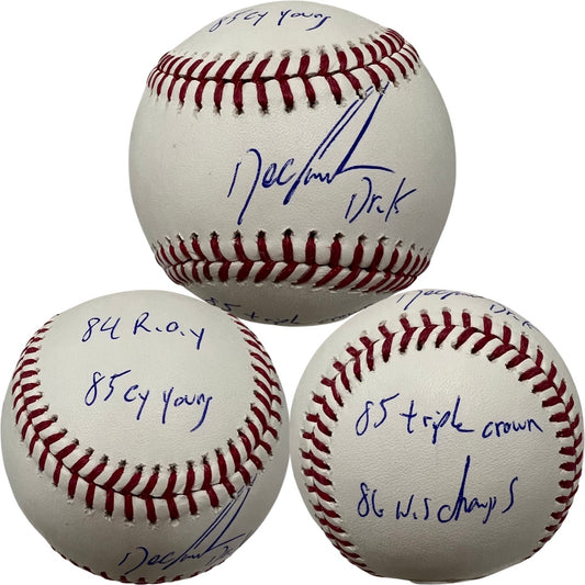 Doc Gooden Autographed New York Mets OMLB “Dr K, 84 ROY, 85 Cy Young, 85 Triple Crown, 86 WS Champs” Inscriptions JSA