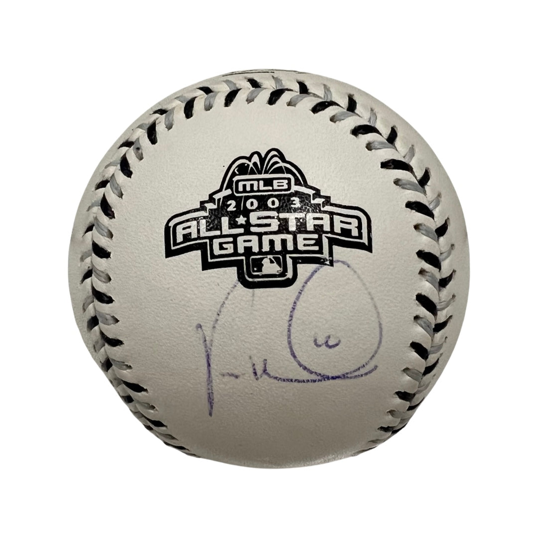 Vernon Wells Autographed 2003 All Star Game Logo Baseball JSA
