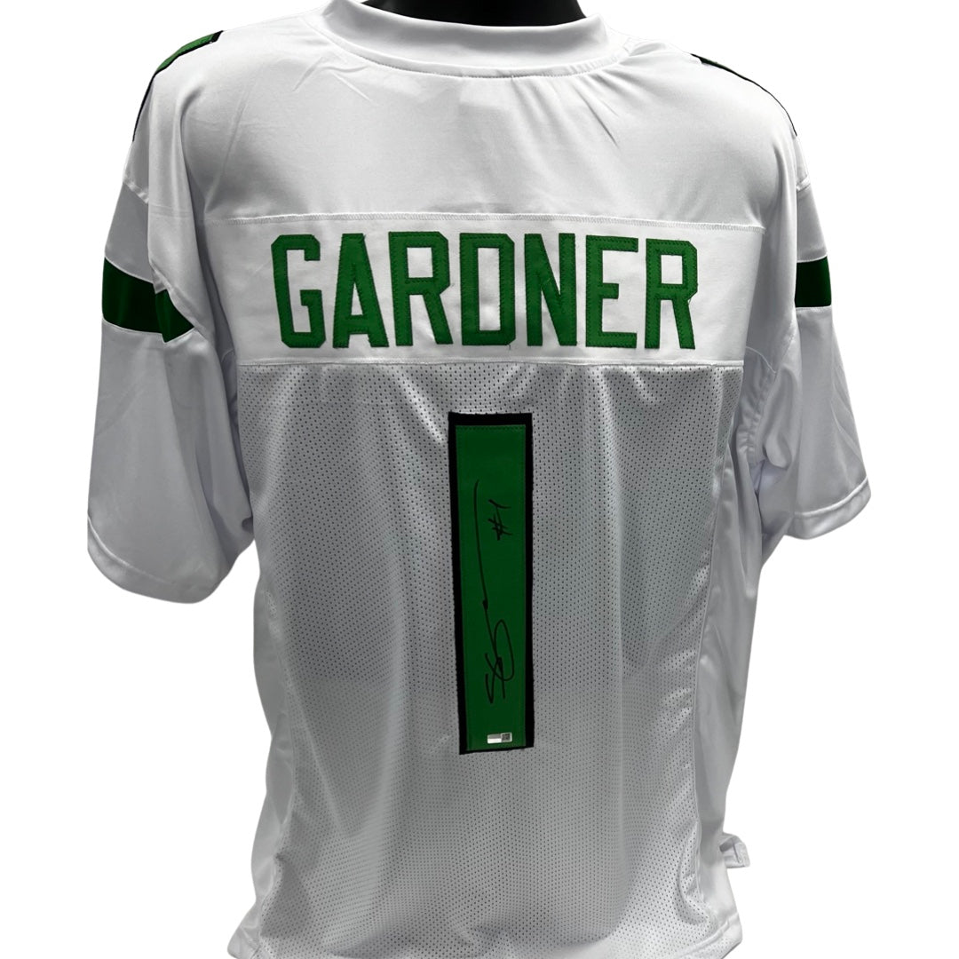Sauce Gardner Autographed New York Jets White Jersey Steiner CX