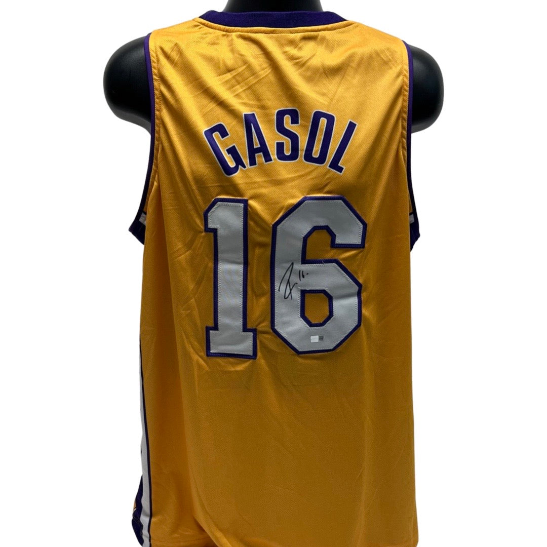 Pau Gasol Autographed Los Angeles Lakers Yellow Jersey Steiner CX