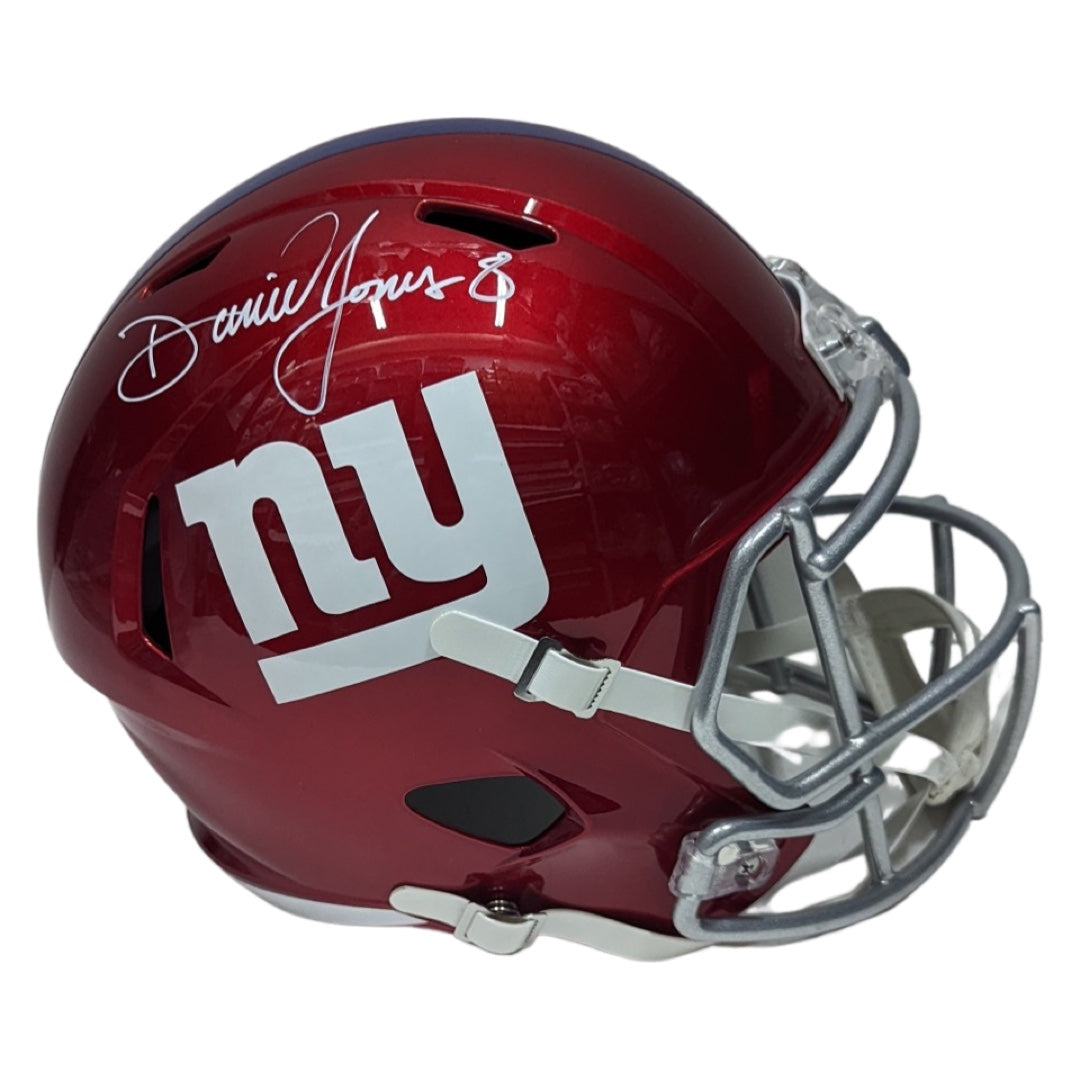 Daniel Jones Autographed New York Giants Flash Replica Helmet Steiner CX