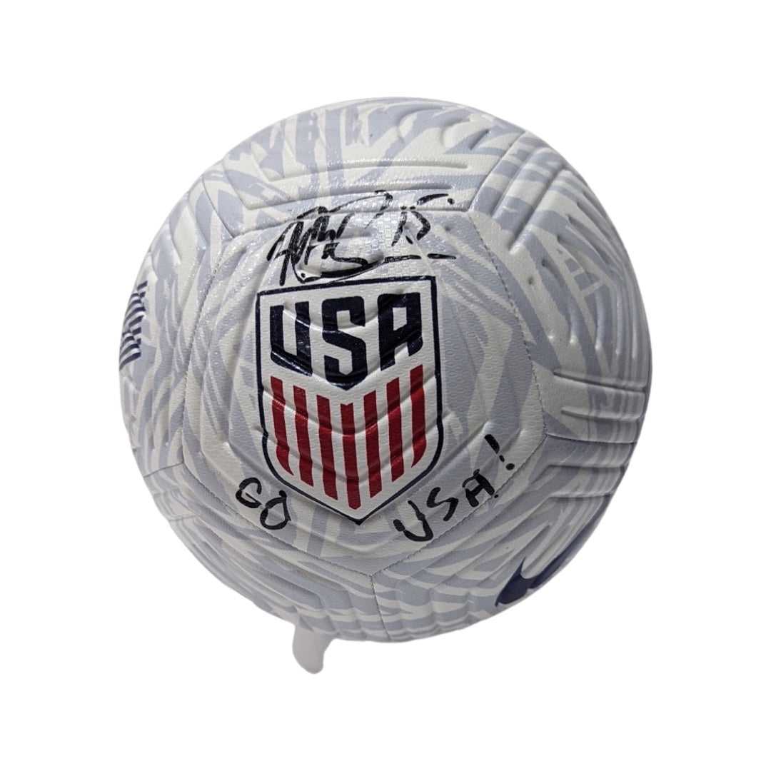 Megan Rapinoe Autographed Nike USA Soccer Ball “Go USA!” Inscription Steiner CX
