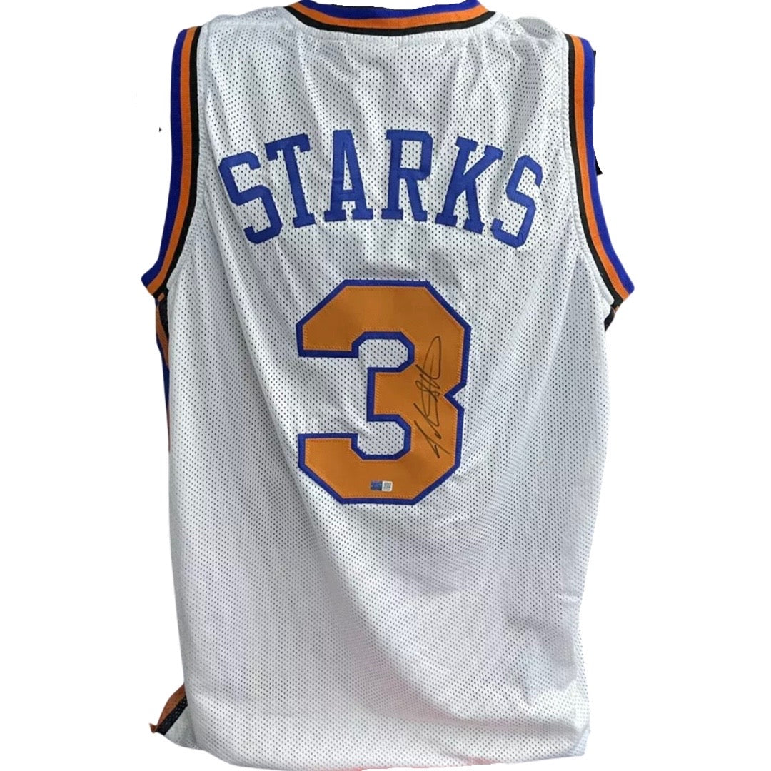John Starks Autographed New York Knicks White Jersey Steiner CX