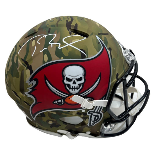 Tom Brady Autographed Tampa Bay Buccaneers Camo Authentic Helmet Fanatics