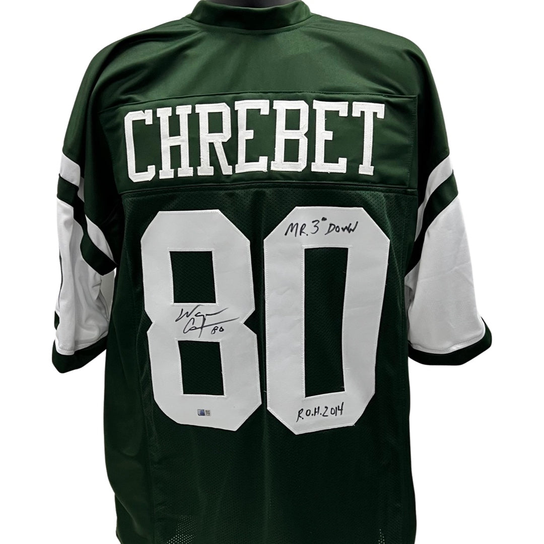 Wayne Chrebet Autographed New York Jets Green Jersey “Mr 3rd Down, ROH 2014” Inscription Steiner CX