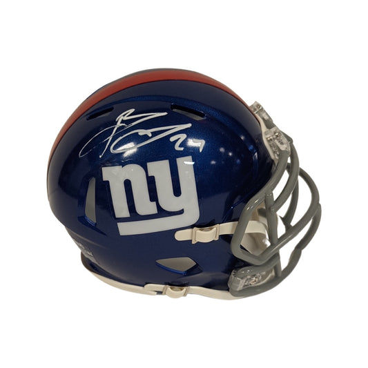 Brandon Jacobs Autographed New York Giants Speed Mini Helmet Beckett